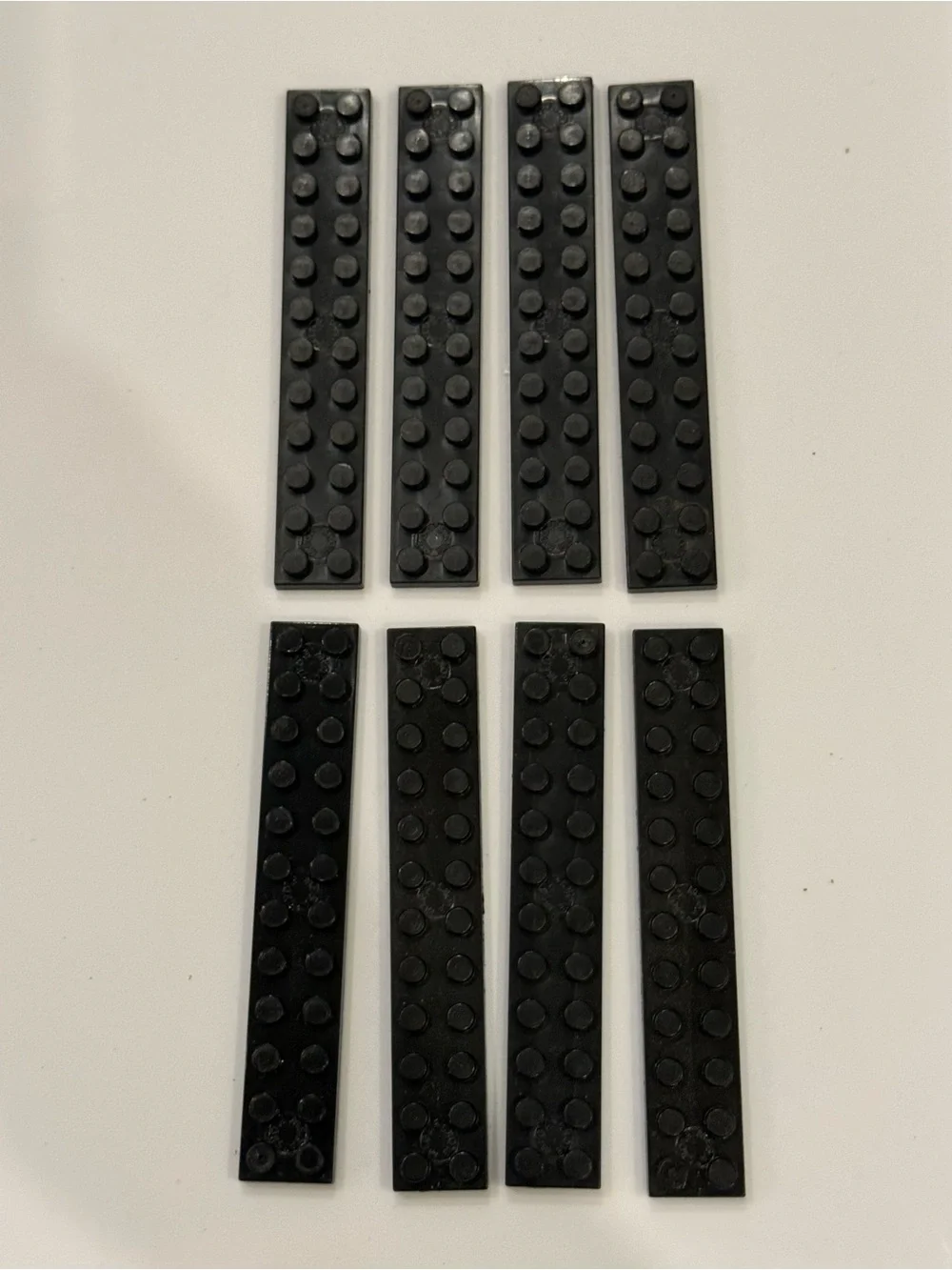 Lot of 8 Genuine LEGO Black 2x12 2445 Plate Building Bricks Flat Base Parts